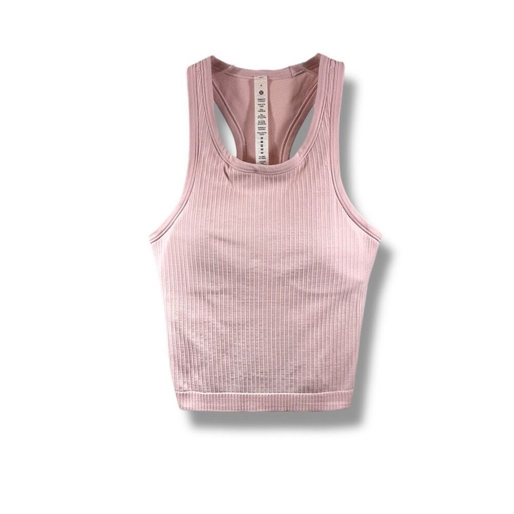 Lululemon Ebb to Street Crop Tank Top in Light Pink Size 4